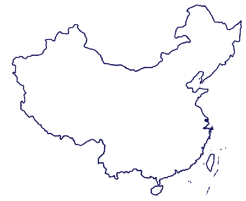 China Outline Map,